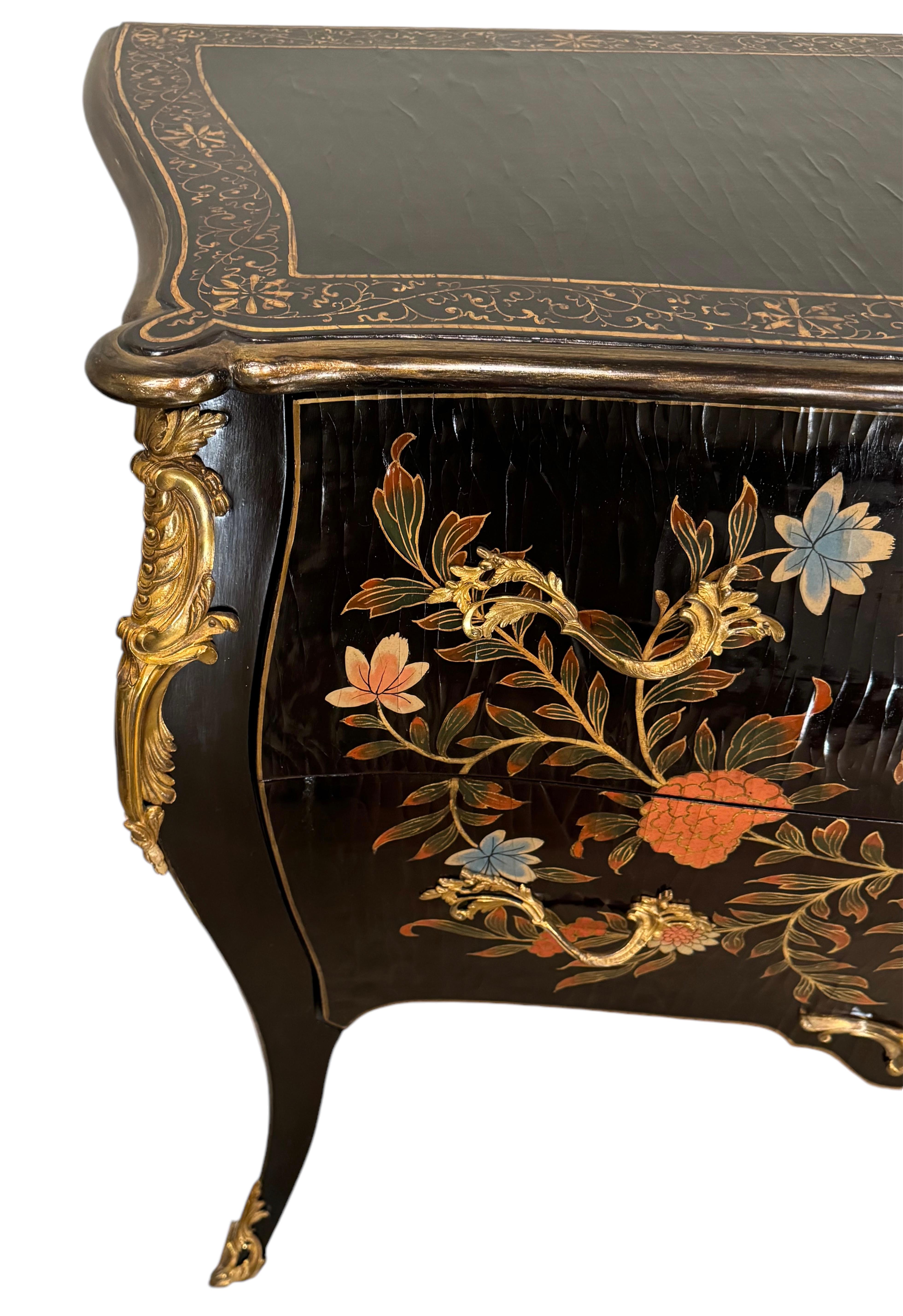XX secolo Commode in lacca nera (20° secolo) in vendita