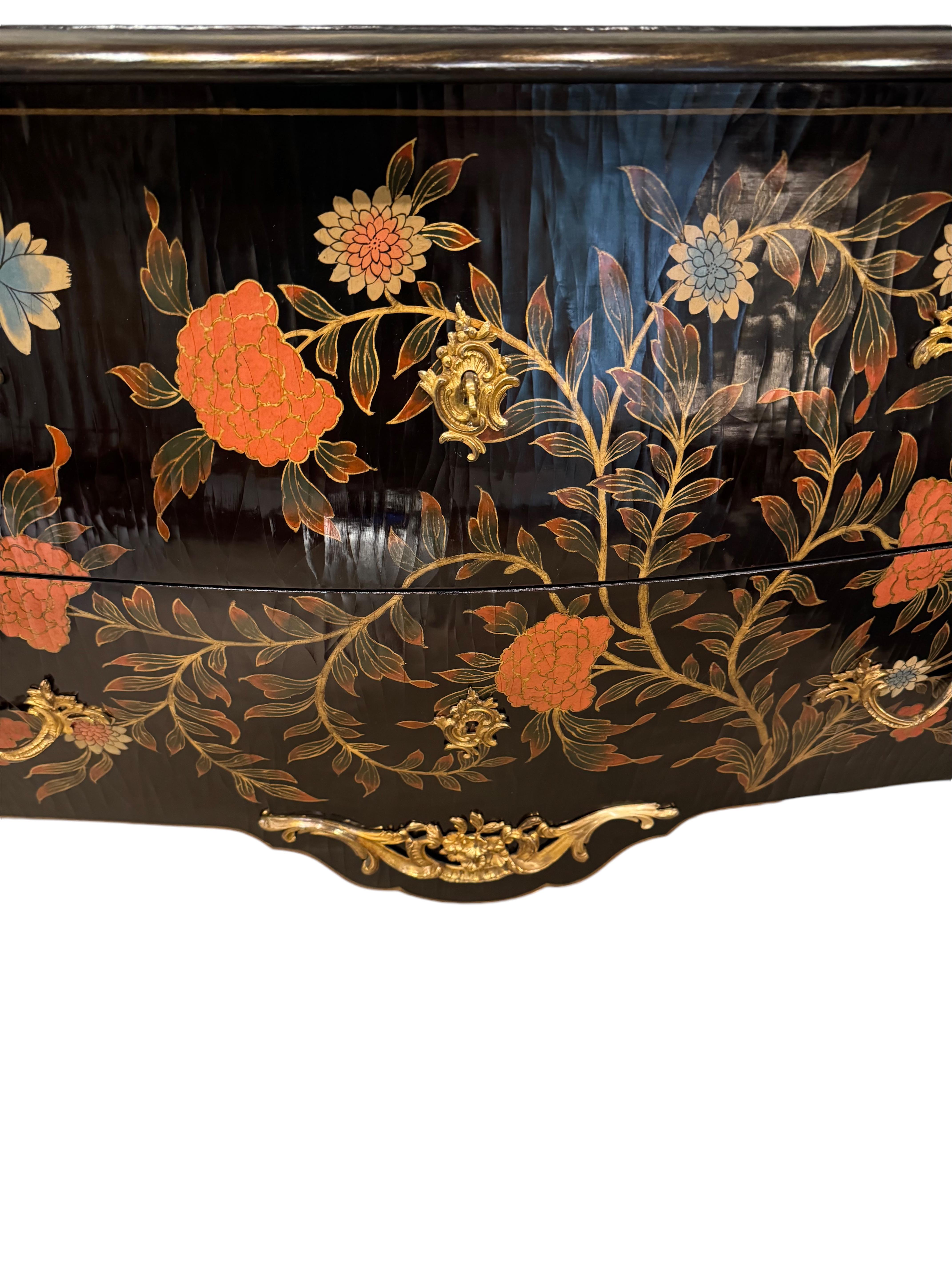 Oro Commode in lacca nera (20° secolo) in vendita
