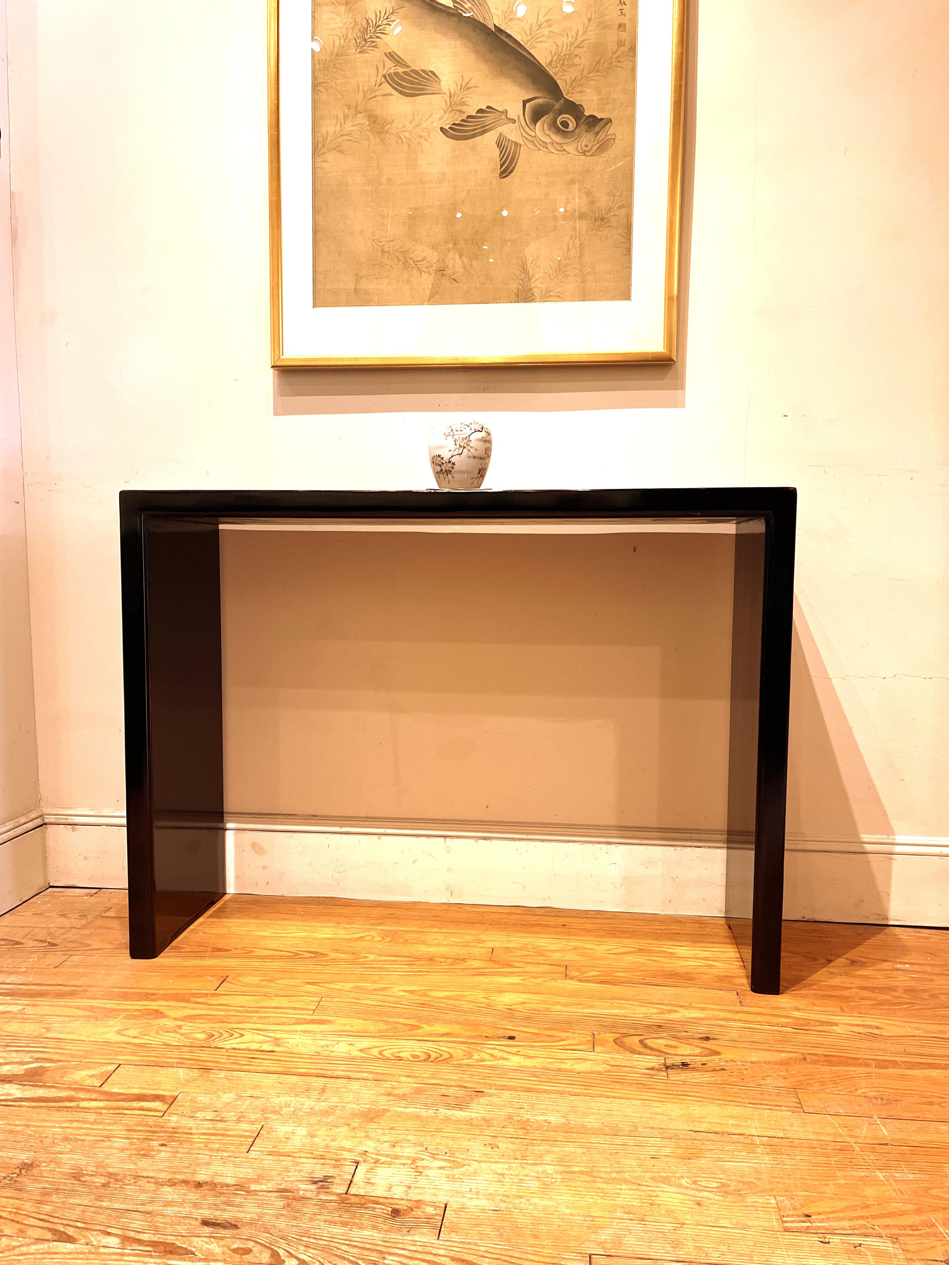 Black Lacquer Console Table For Sale 3