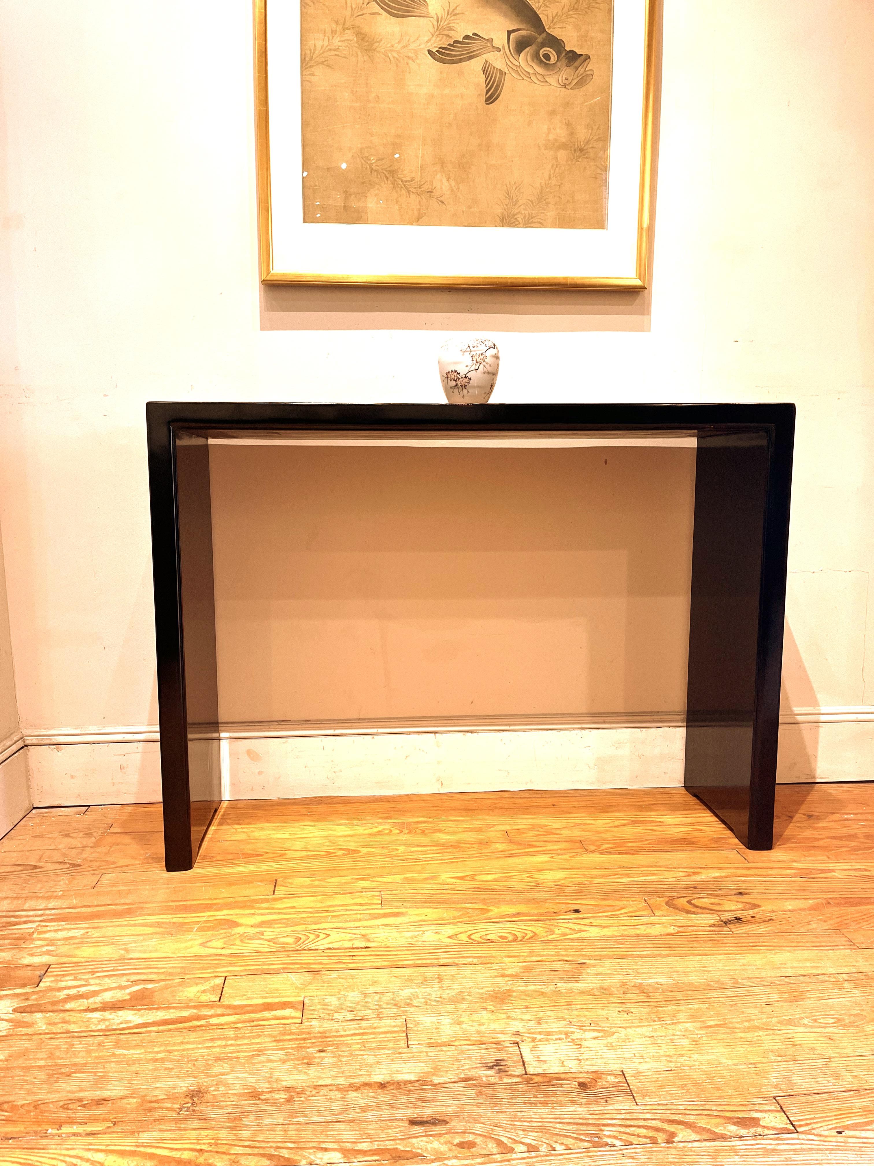 Black Lacquer Console Table For Sale 4