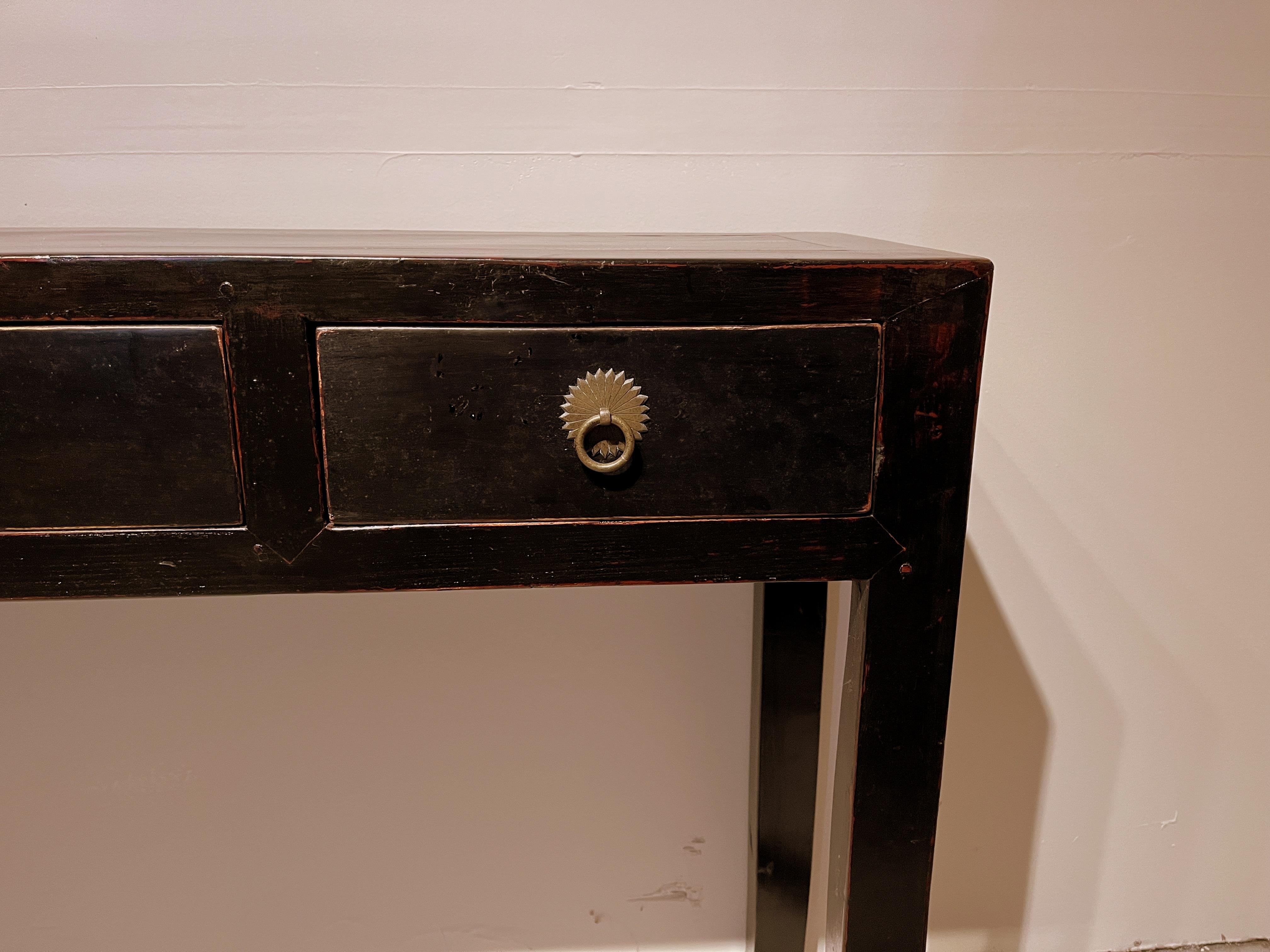 Mesa consola lacada en negro en venta 4