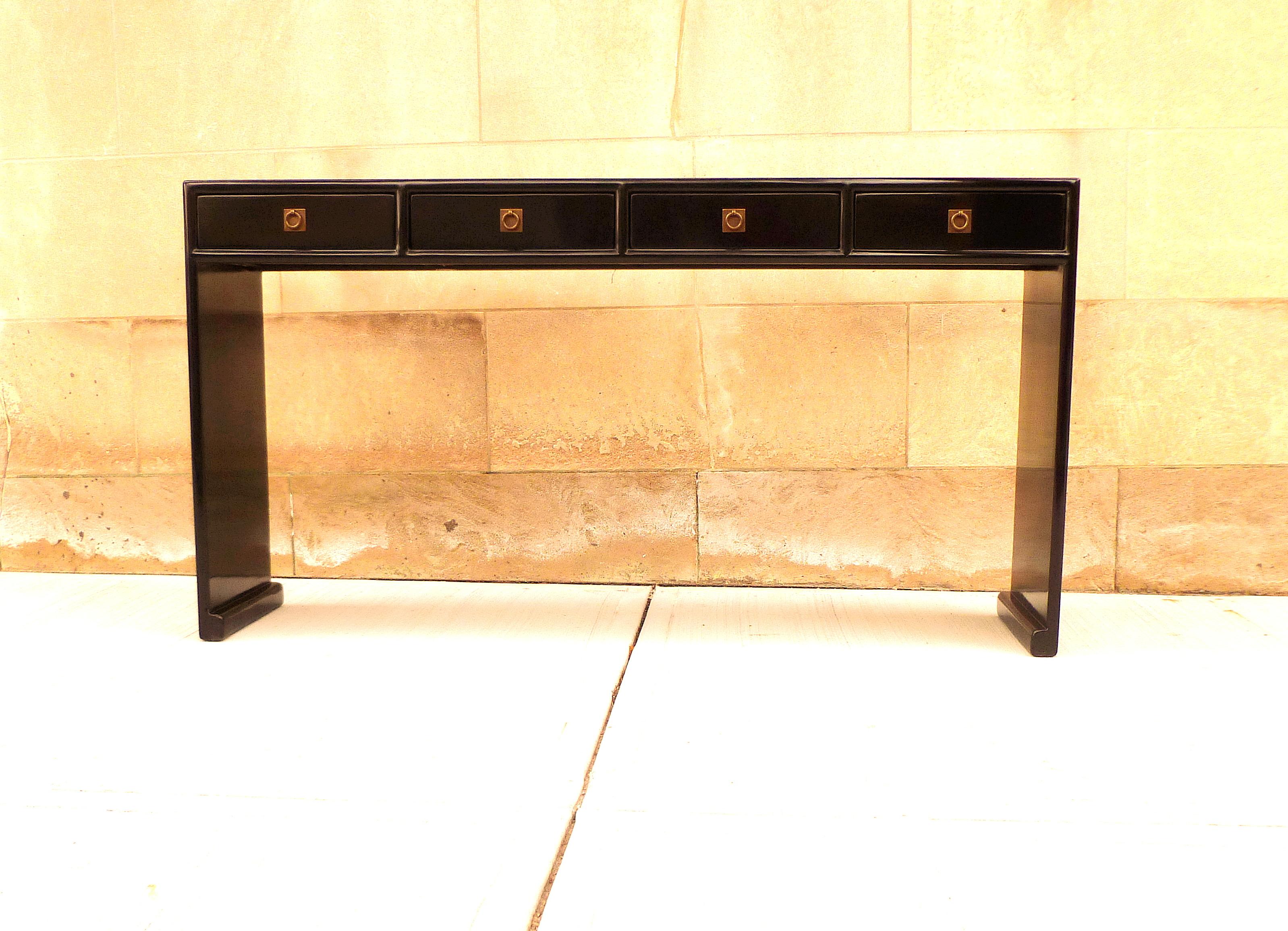 Ming Black Lacquer Console Table