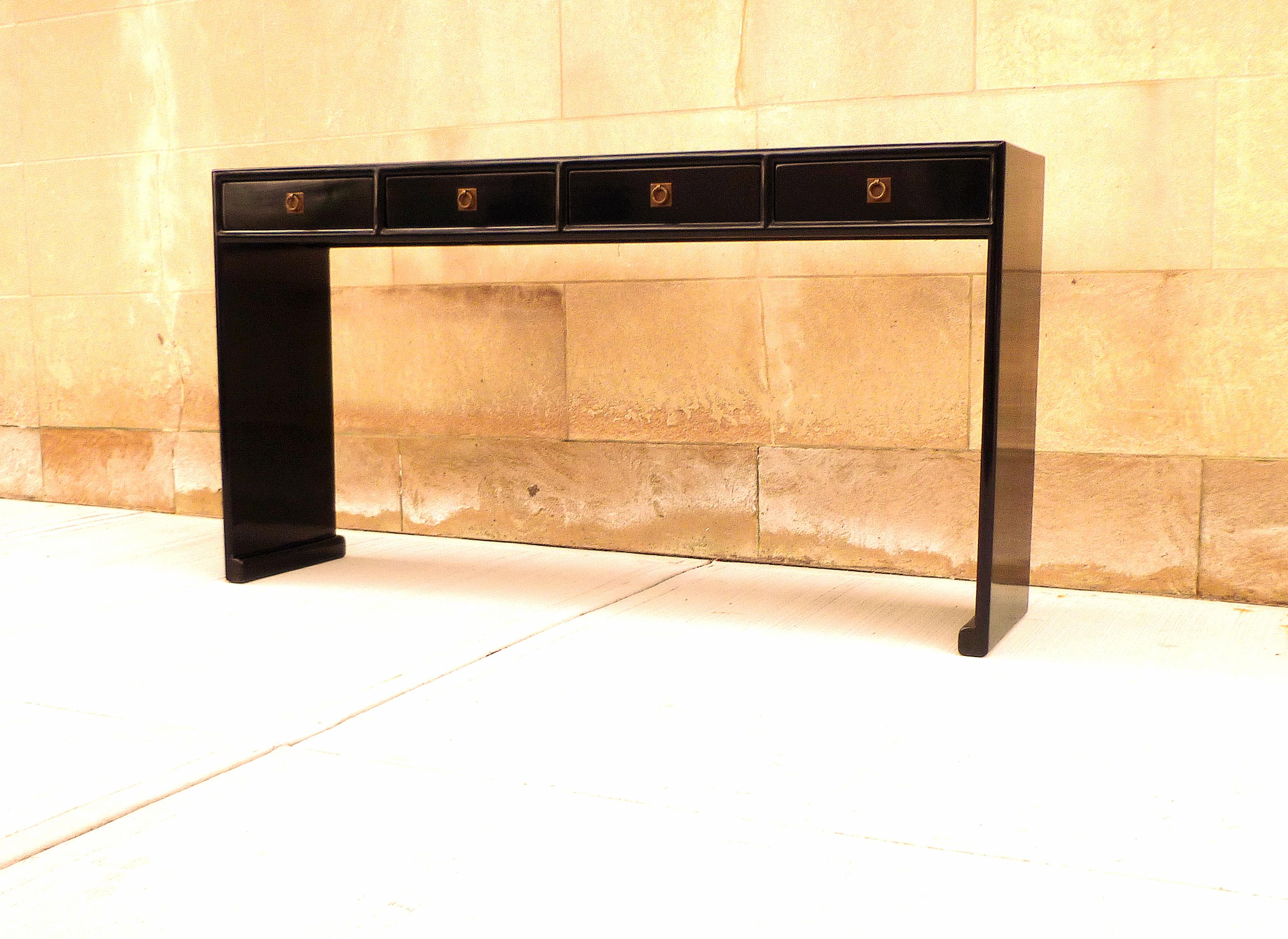 Chinese Black Lacquer Console Table