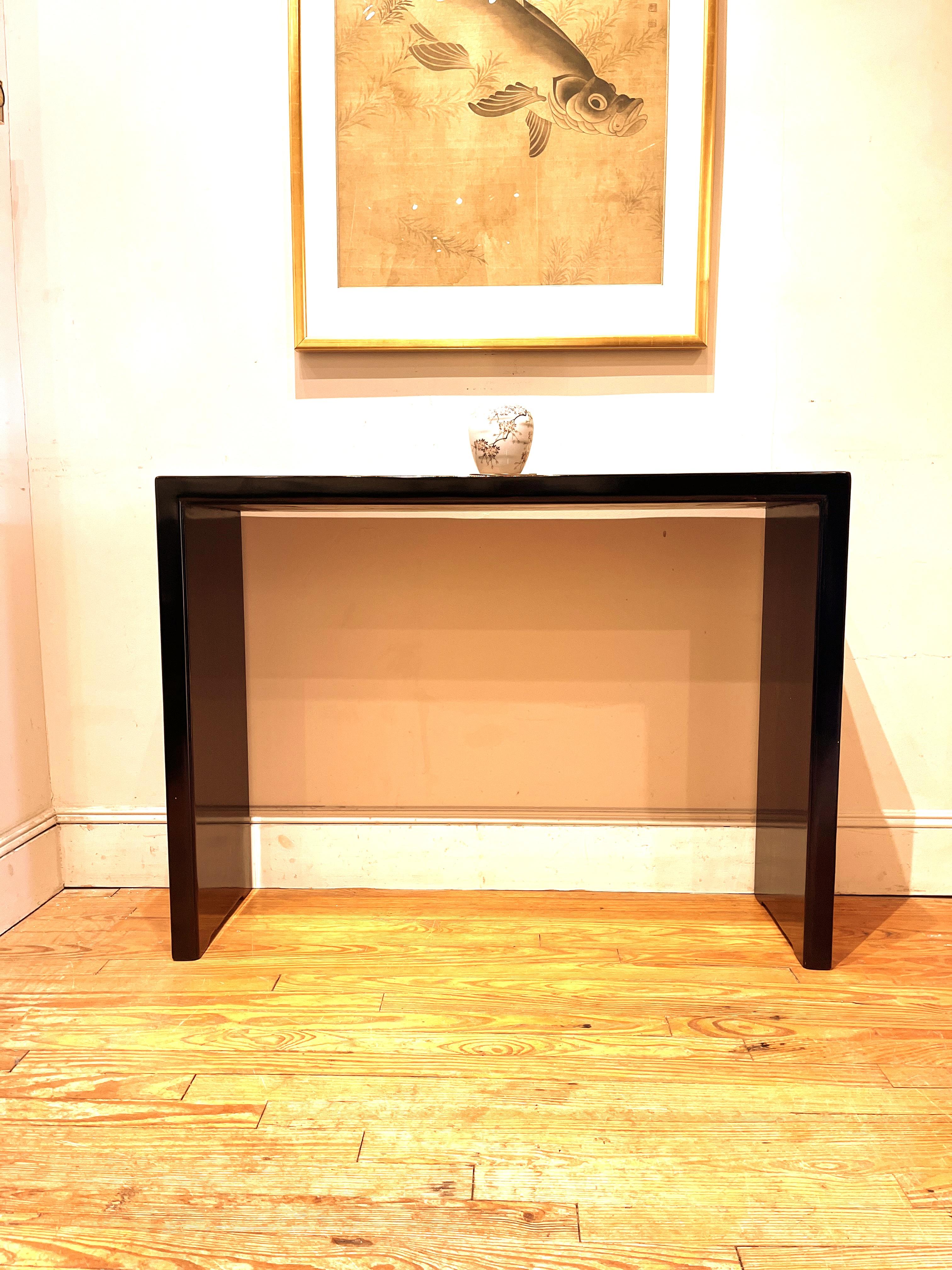 Black Lacquer Console Table For Sale 2
