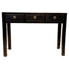 Table console en laque noire