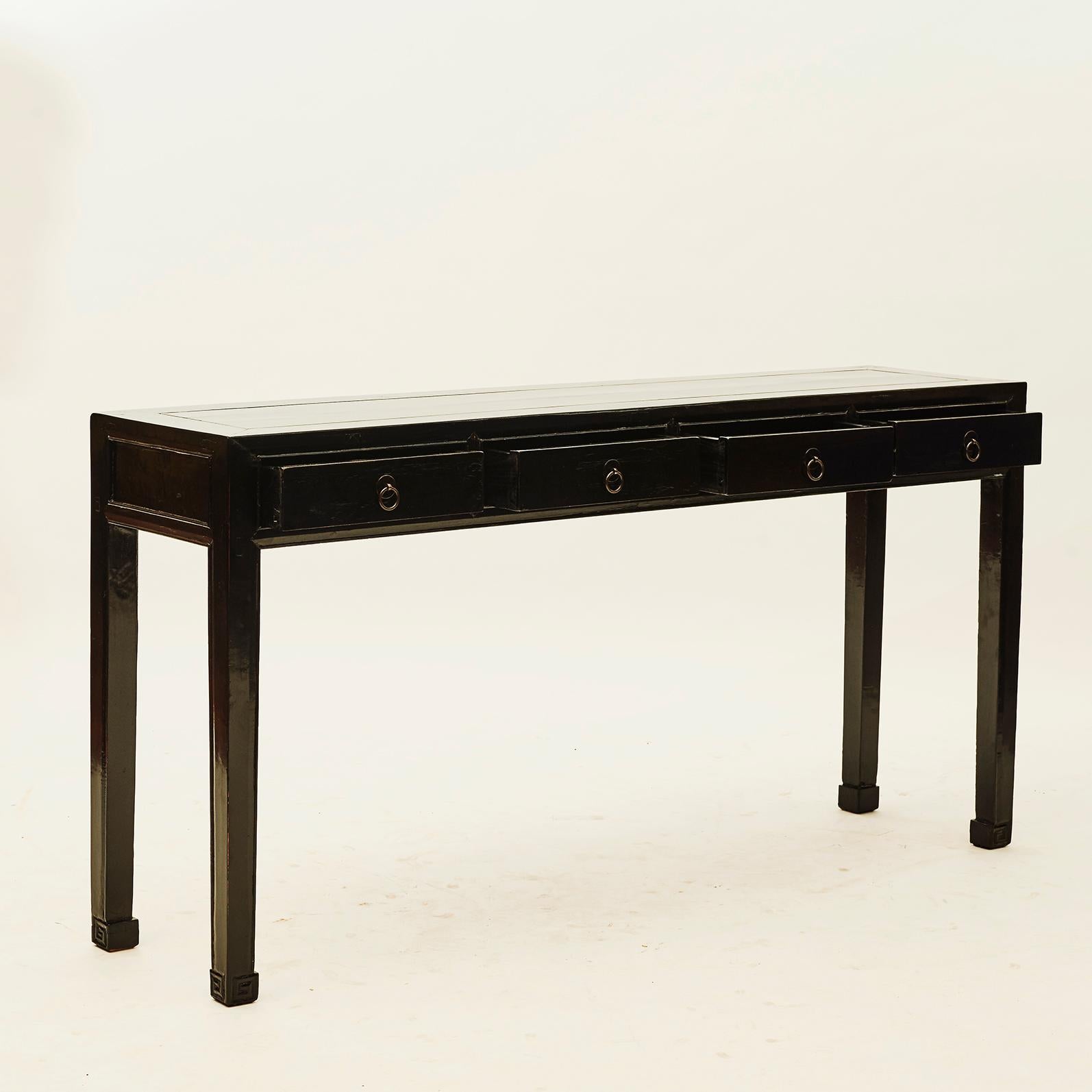 lacquer console table with drawers