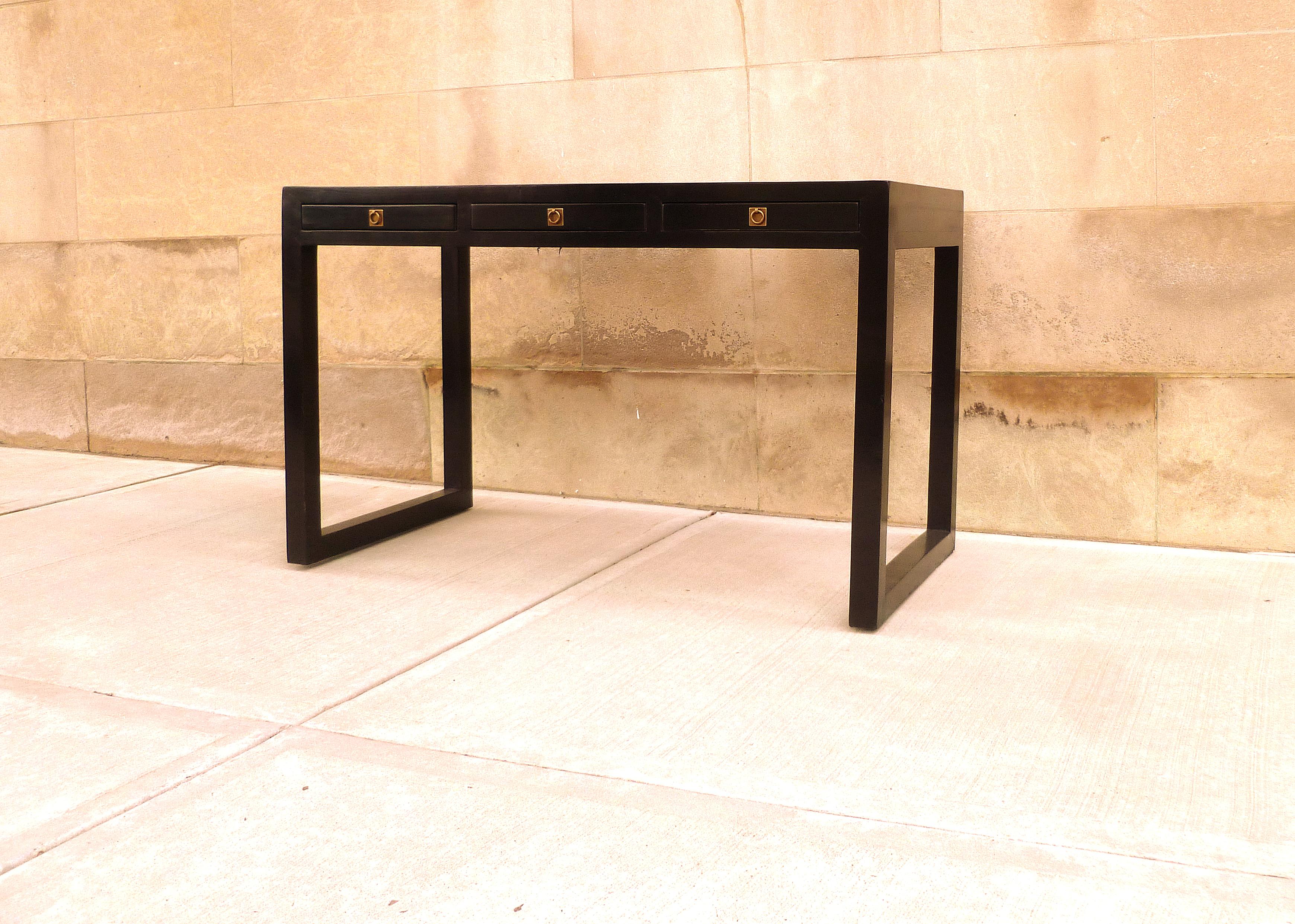 Ming Black Lacquer Desk with Drawers