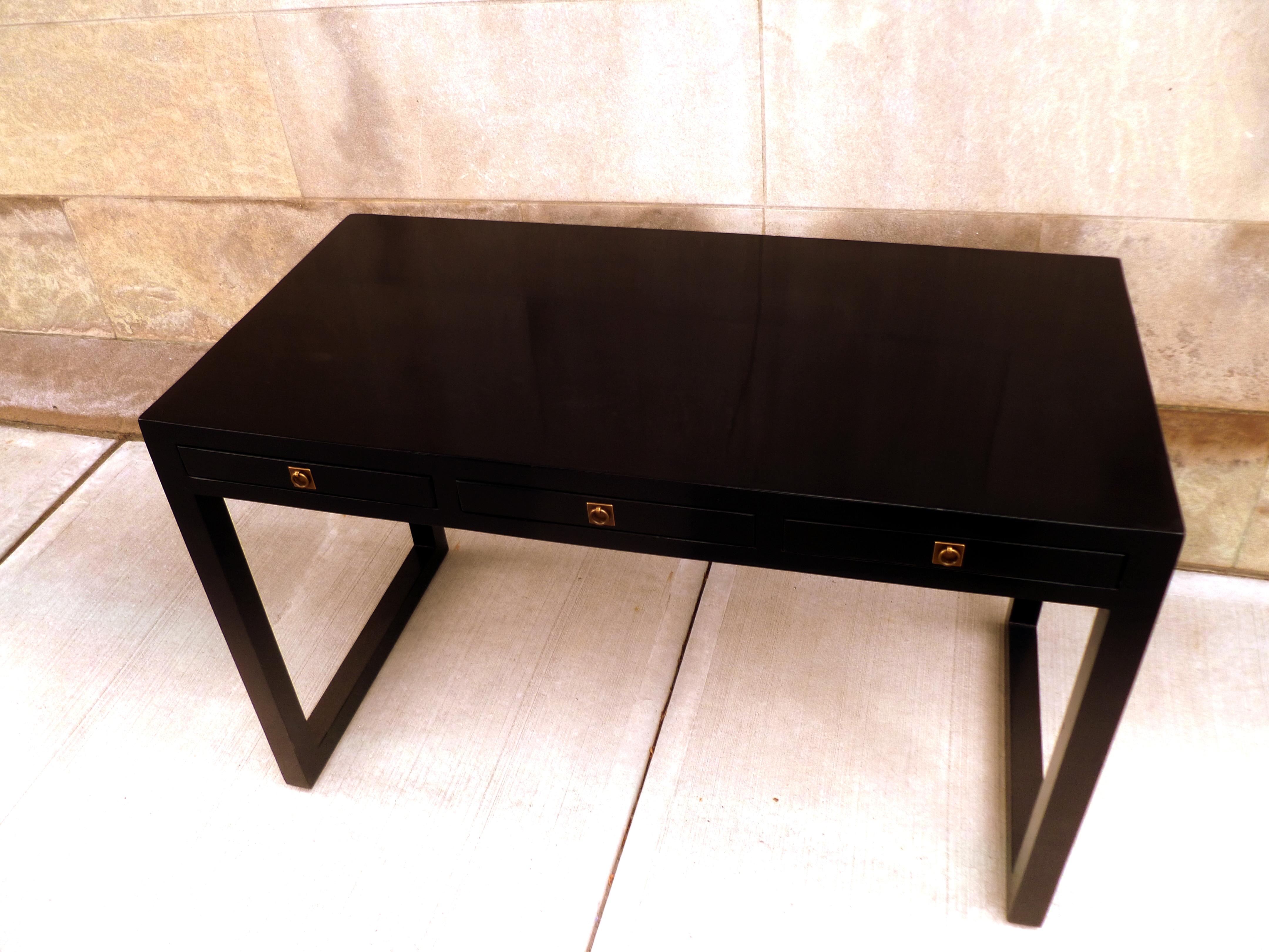 Black Lacquer Desk with Drawers 1