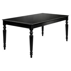 Black Lacquer Dining Table, Early 20th Century