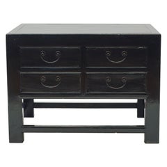 Black Lacquer Freestanding Art Deco Center Table