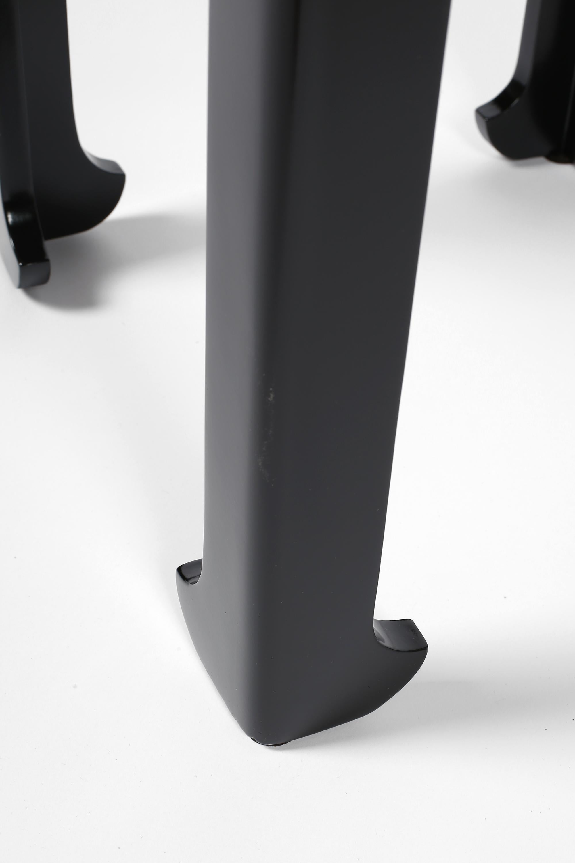Black Lacquer French Art Deco Atelier Martine Side Table For Sale 6