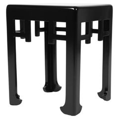 Black Lacquer French Art Deco Atelier Martine Side Table
