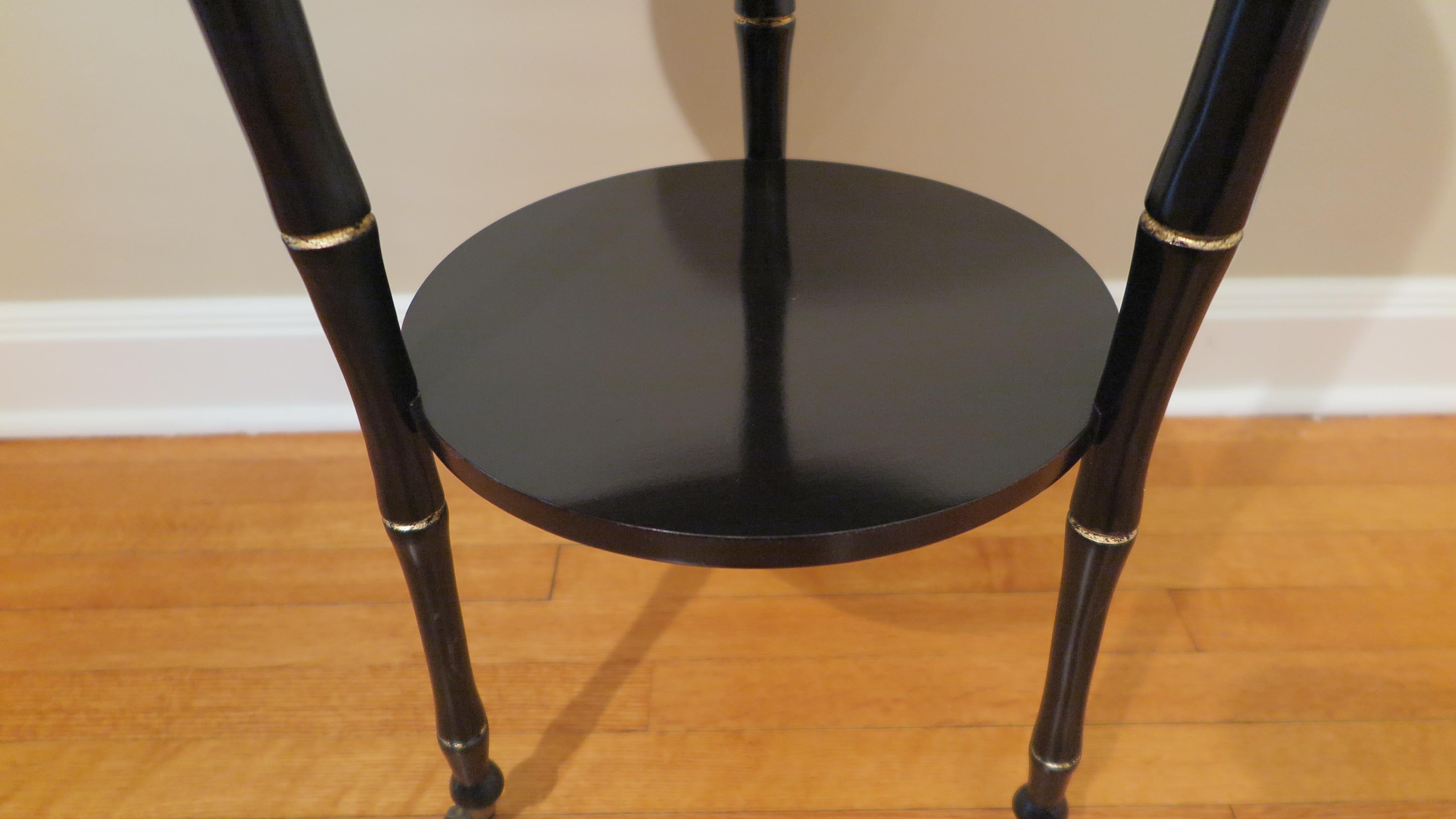 Black Lacquer Gueridon Side Table In Good Condition In New York, NY