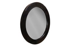 Black Lacquer Large Round Wall Mirror