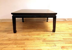 Black Lacquer Low Table with Gilt Motif