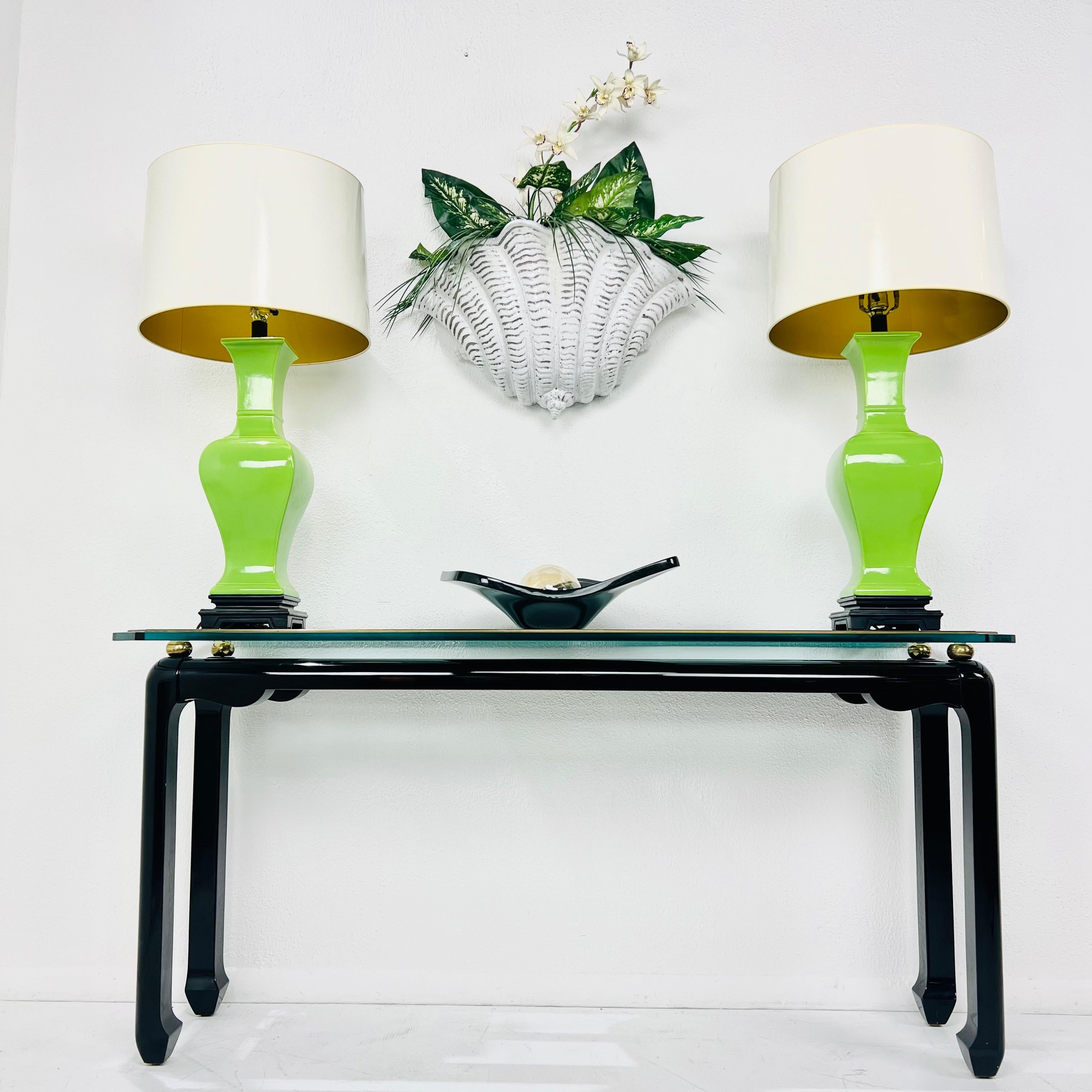 Black Lacquer Ming Console Table in the Style of James Mont For Sale 10