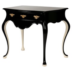 Black Lacquer Off White Baroque Commode, 19th Century