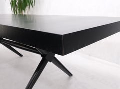 Black Lacquer One Leaf X Base Gibbings Trestle Dining Table by Widdicomb Mint