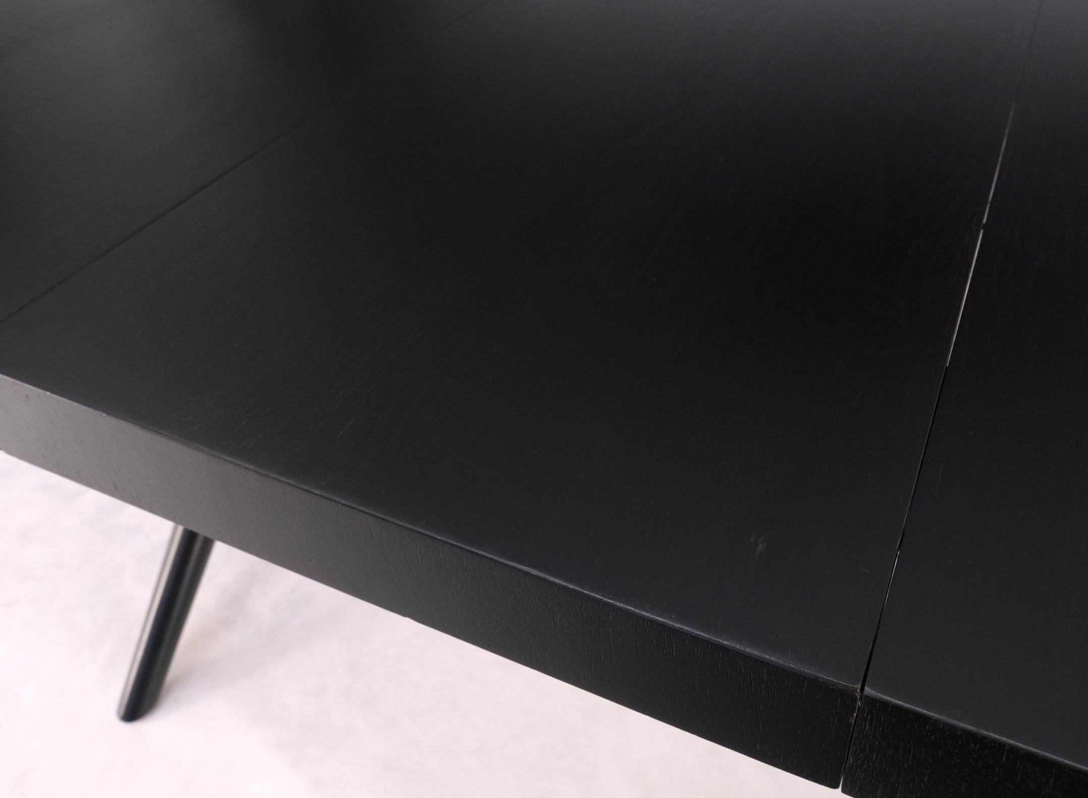 Mid-Century Modern Black Lacquer One Leaf X Base Gibbings Trestle Dining Table by Widdicomb Mint For Sale