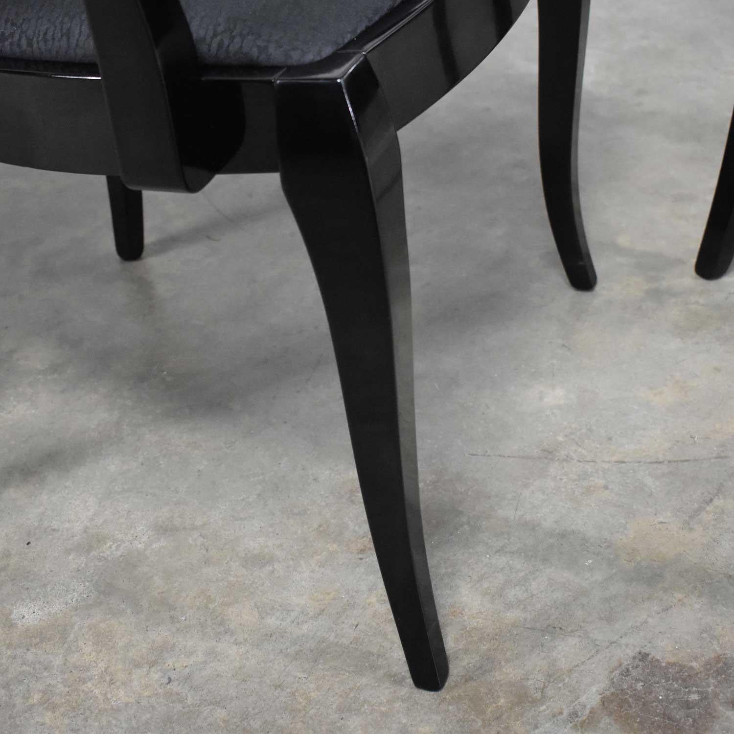 Black Lacquer Oval Drape Back Dining Chairs, Pietro Costantini for Ello Set of 6 5