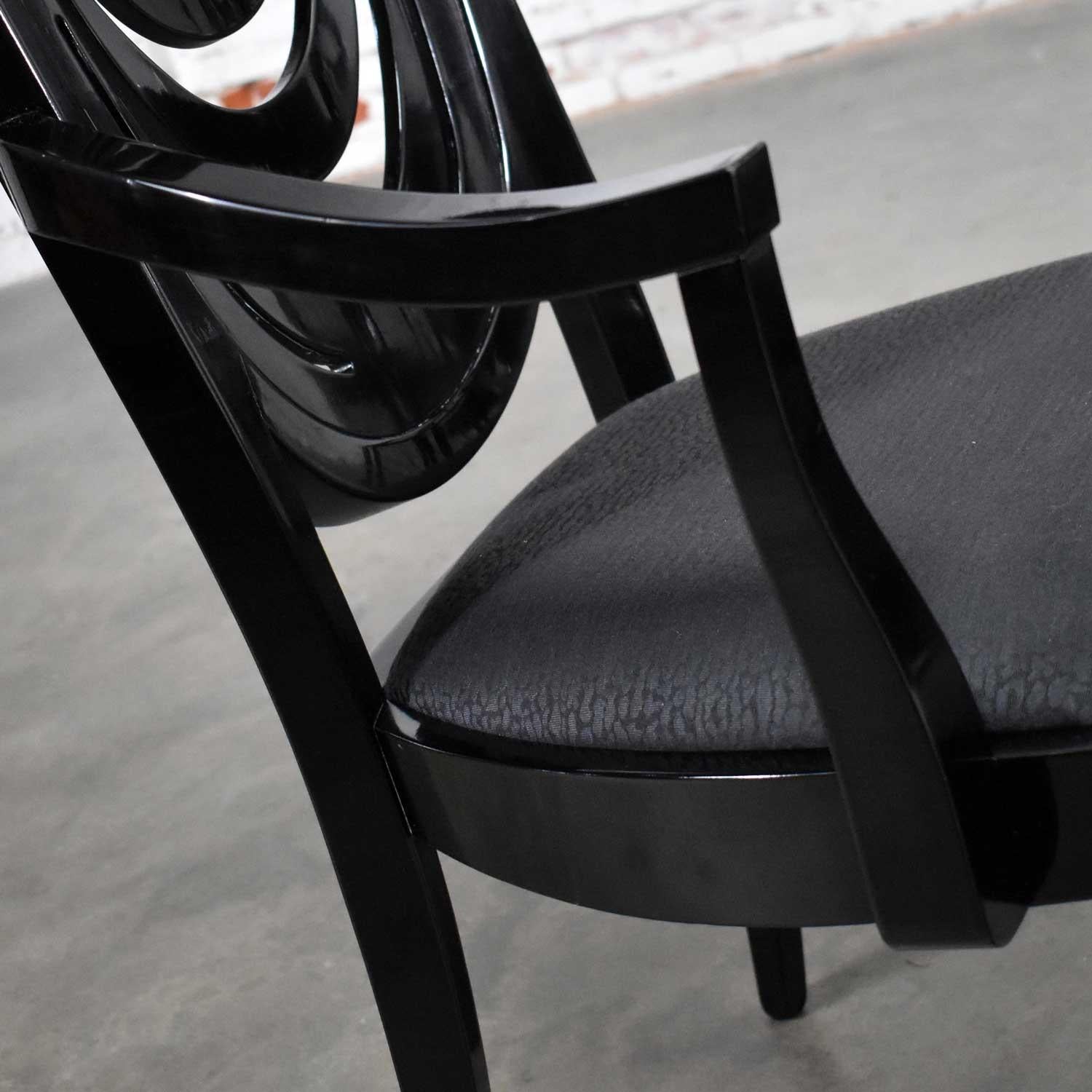 Black Lacquer Oval Drape Back Dining Chairs, Pietro Costantini for Ello Set of 6 6