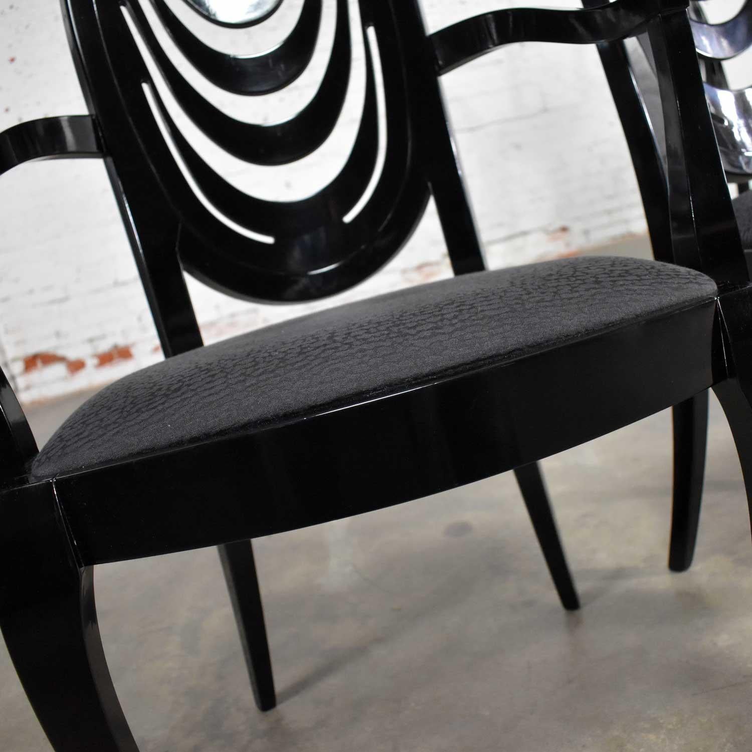 Black Lacquer Oval Drape Back Dining Chairs, Pietro Costantini for Ello Set of 6 9