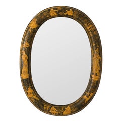 Black Lacquer Painted Mirror