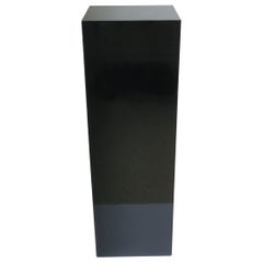 Modern Black Lacquer Pedestal Column Pillar Stand, ca. 1990s