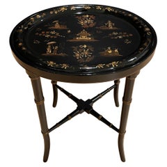 Black Lacquer Petite Tray Table