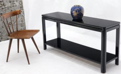 Schwarzer Lack Rechteckiger Konsolensofatisch mit zwei Etagen