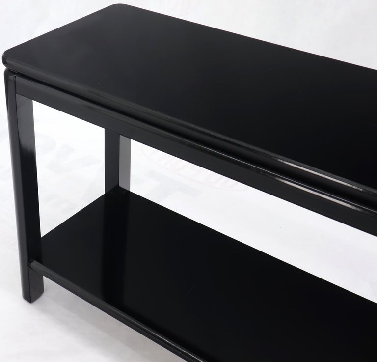 Black Lacquer Rectangular TwoTier Console Sofa Table For Sale at