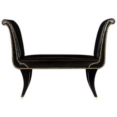 Vintage Modern Faux Leather Bench,