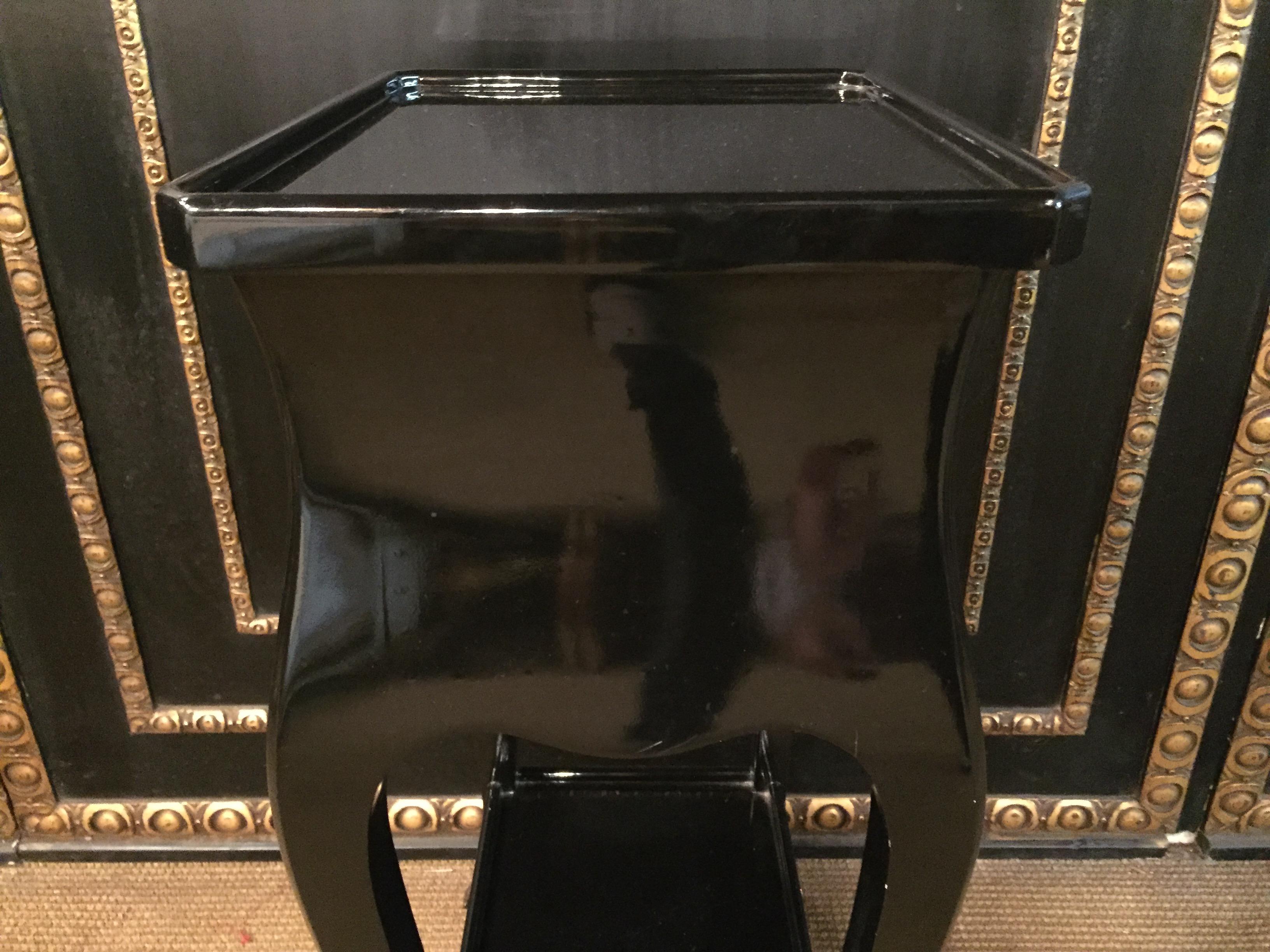 Black Lacquer Side Table with Svarowski Stones For Sale 7