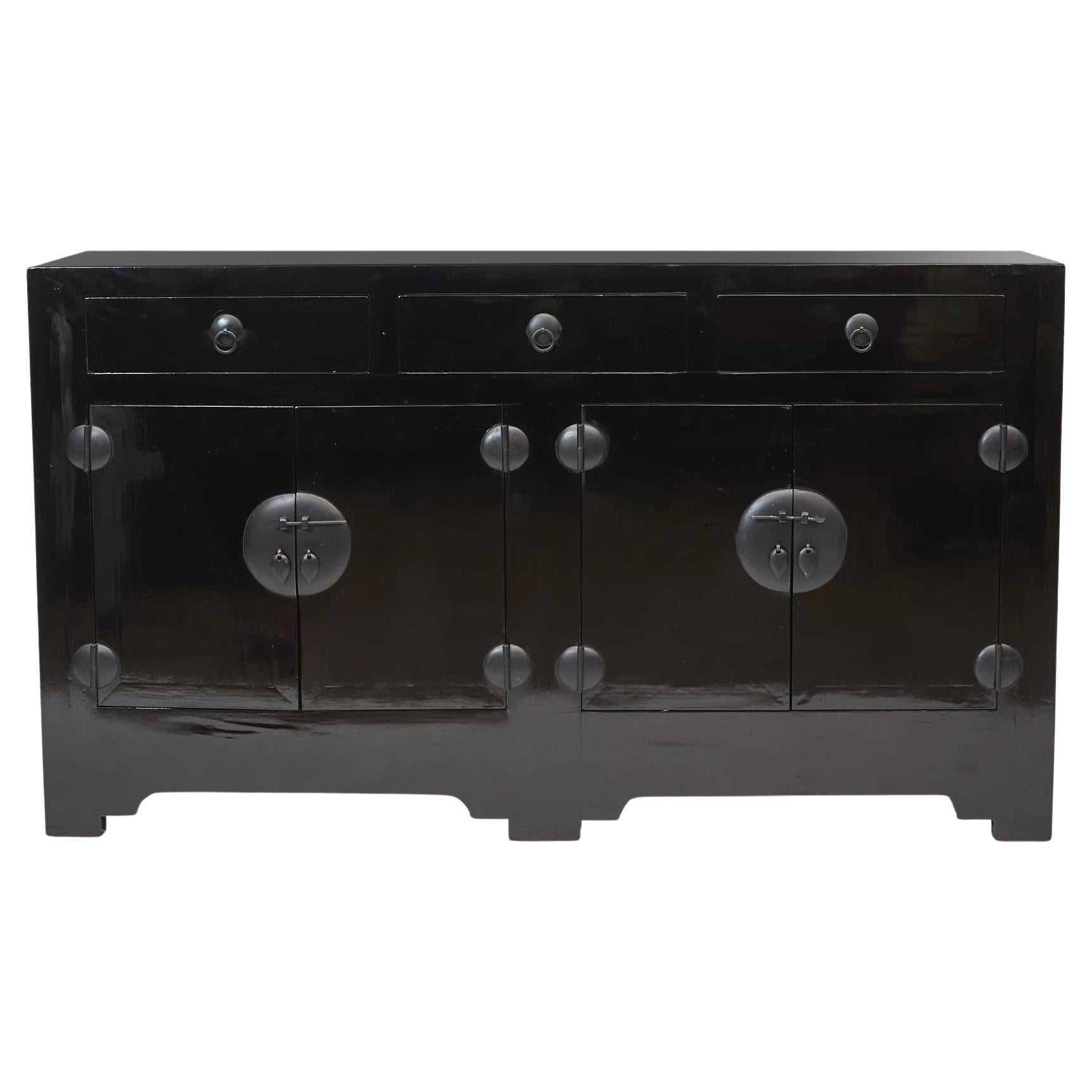 Black Lacquer Sideboard Cabinet from Tianjin, 1860 - 1880 For Sale