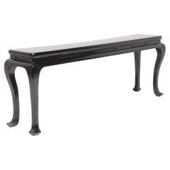 Black Lacquer Splayed Foot Scholars' Table, c. 1900