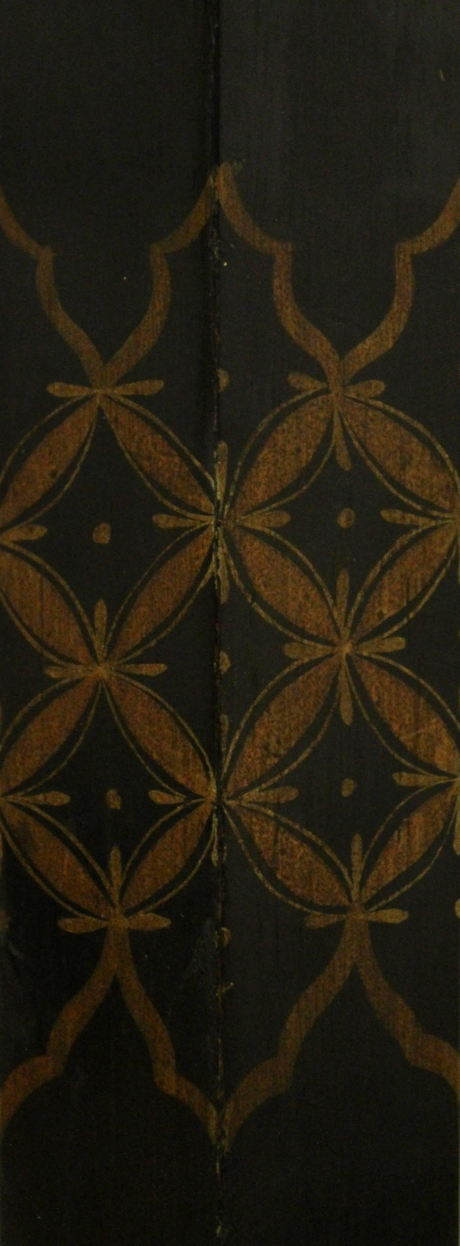 Lampe standard en laque noire avec décoration de chinoiserie dorée, France, vers 1950 4