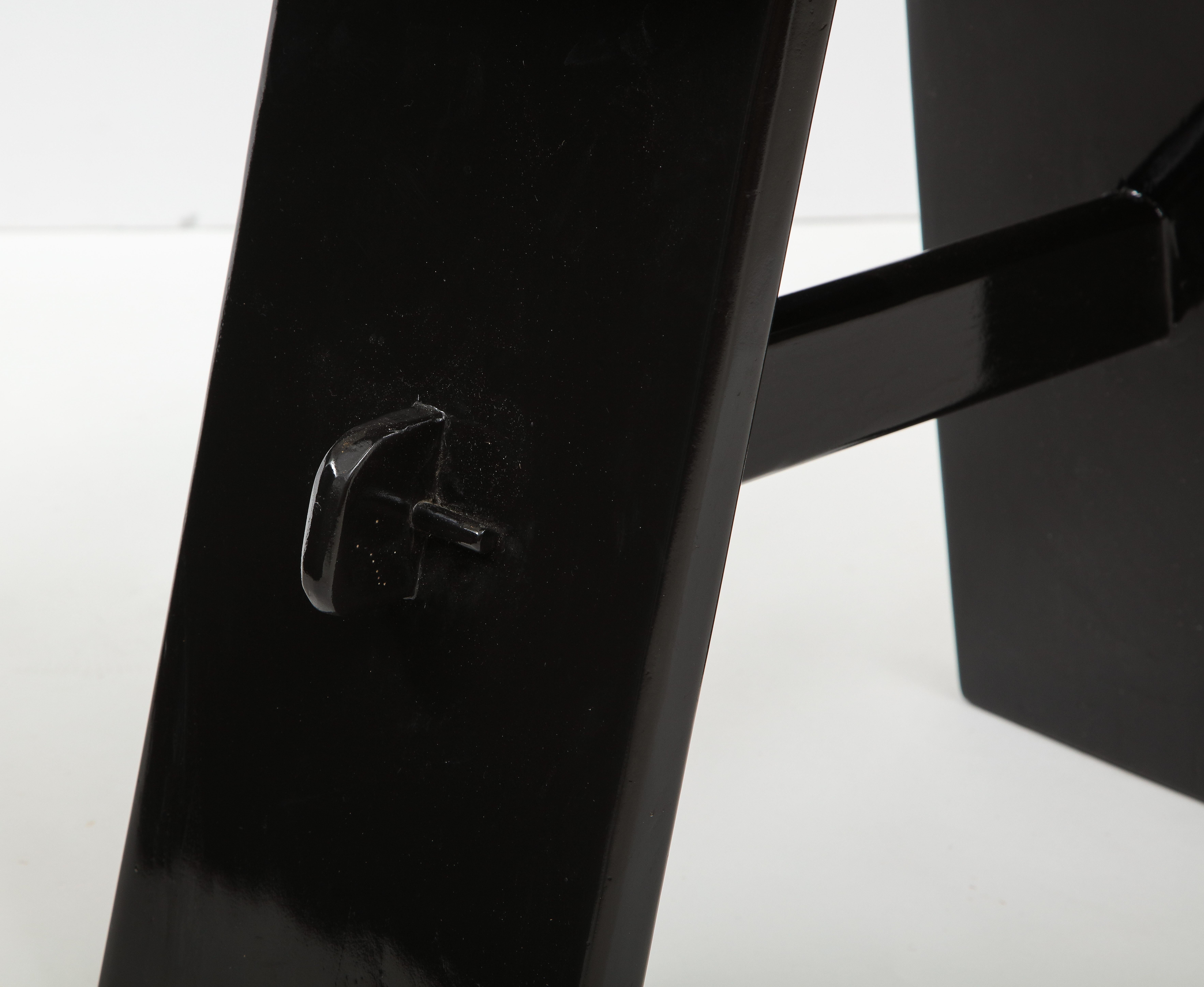 Black Lacquer Stool, in the Style of Maison Jansen, France, 1970s 4
