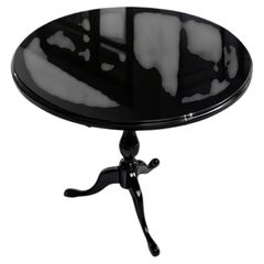 Black Lacquer Tripod Pedestal Table, Georgian Regency Style, 20th Century
