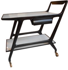 Black Lacquer Trolley by Ico Parisi