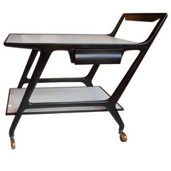 Black Lacquer Trolley by Ico Parisi