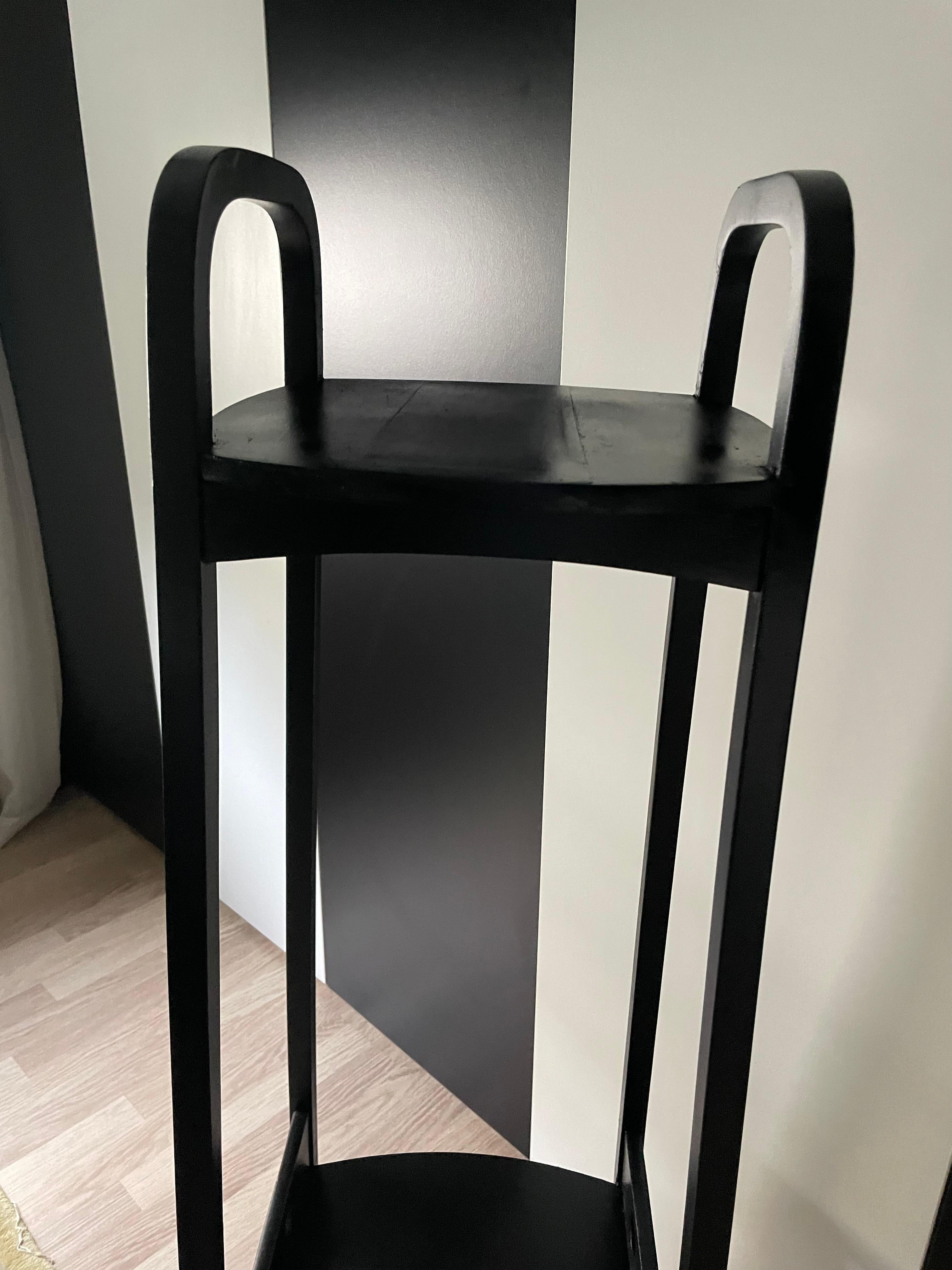 Black Lacquer Vienna Secession Pedestal by Hoffmann for Thonet , Germany 1905 For Sale 3