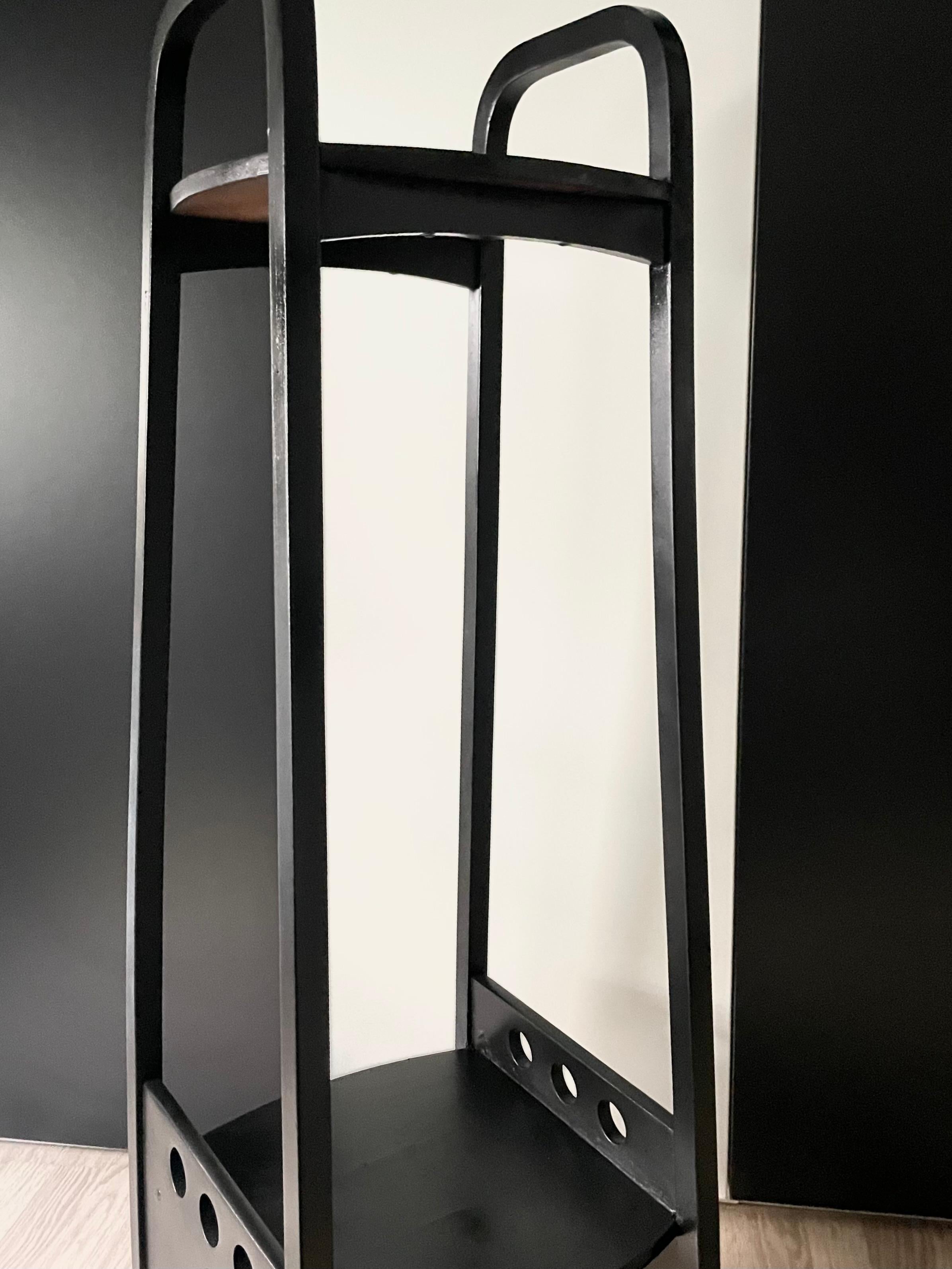 Austrian Black Lacquer Vienna Secession Pedestal by Hoffmann for Thonet , Germany 1905 For Sale