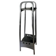 Black Lacquer Vienna Secession Pedestal by Hoffmann for Thonet , Germany 1905