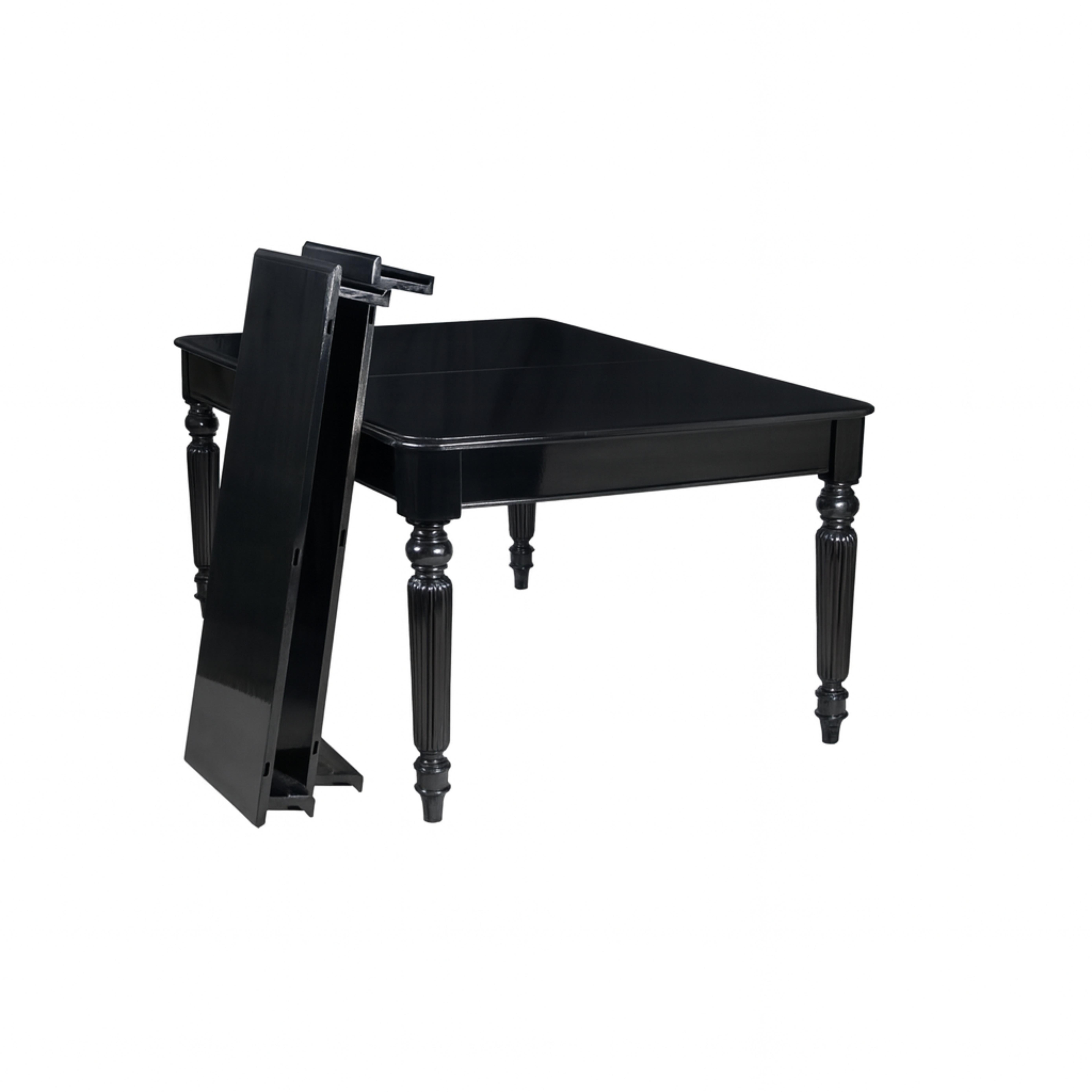 Laiton Table de salle à manger en noyer laqué noir, début du 20e siècle en vente