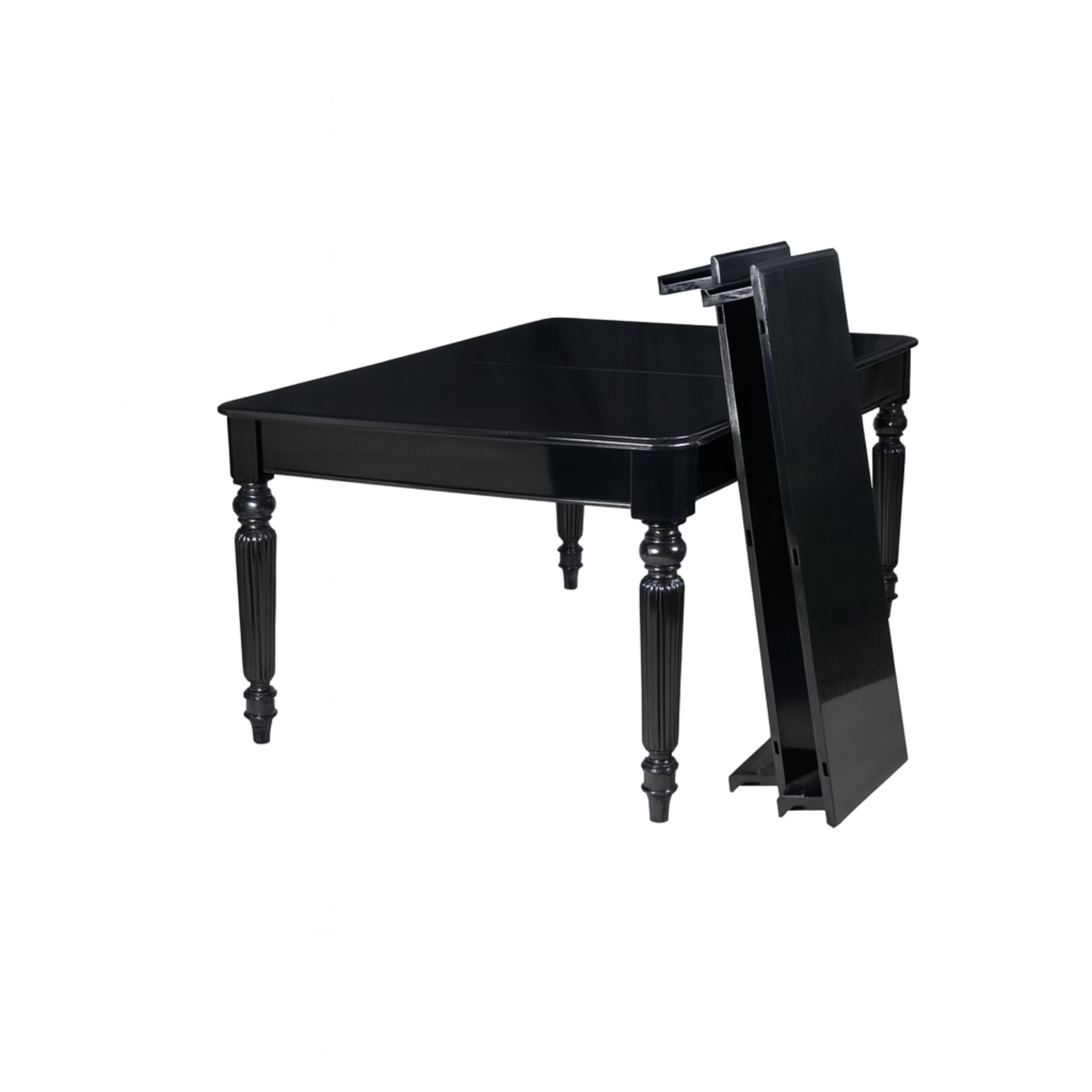 Table de salle à manger en noyer laqué noir, début du 20e siècle en vente 1