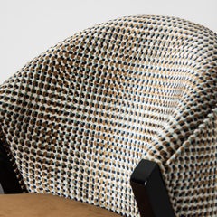 Black Lacquer Wooden and Velvet Chair