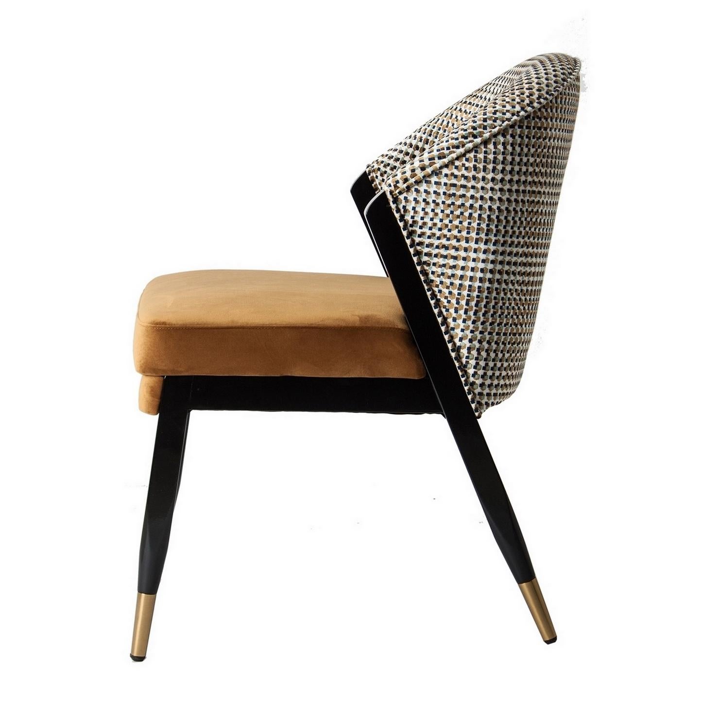 wood and velvet chair