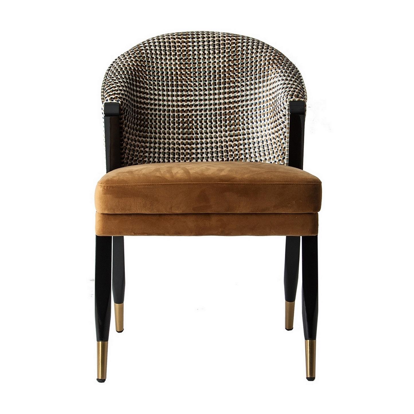XXIe siècle et contemporain Chaise en bois laqué noir et velours en vente
