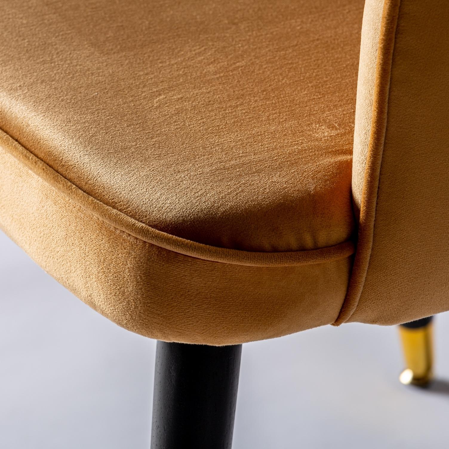 XXIe siècle et contemporain Chaise à coquille en bois et velours laqué noir en vente