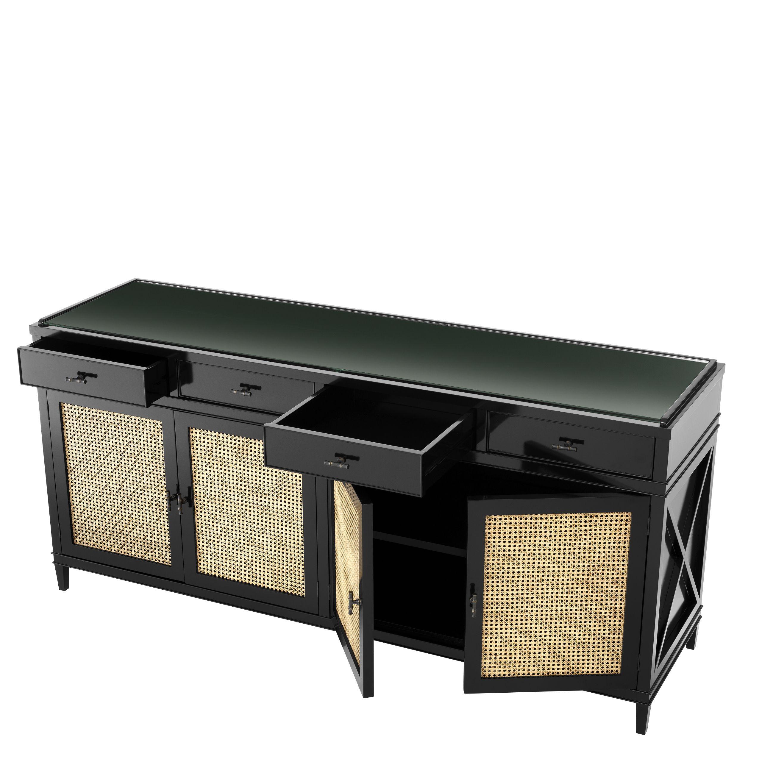 black and cane sideboard